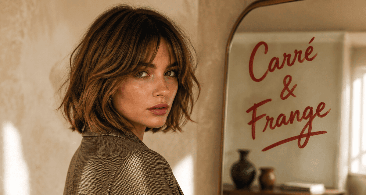coupes carre frange femme moderne