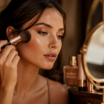 meilleur bronzer femme appliquant maquillage