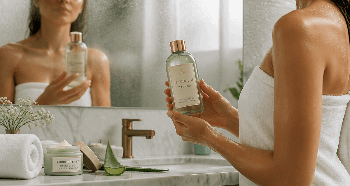 meilleur gel douche hydratant femme dans salle de bain