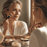 meilleure poudre libre peau mature application pinceau