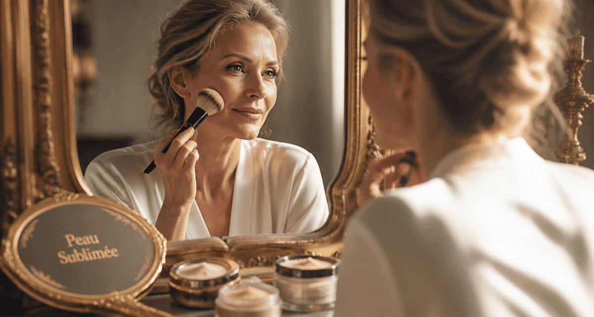 meilleure poudre libre peau mature application pinceau