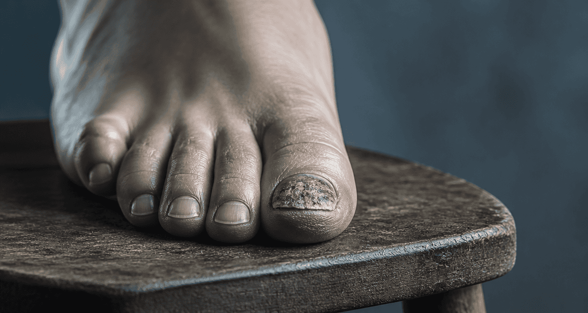 ongle pied qui pourrit vue macro