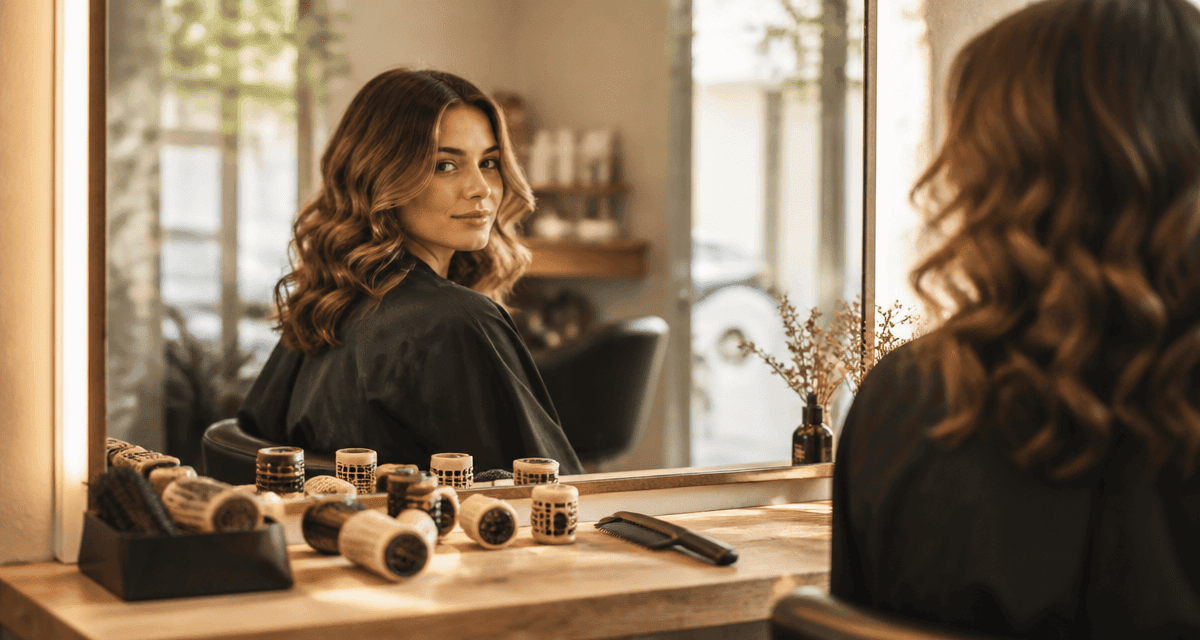 permanente femme cheveux wavy salon