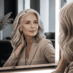 Quel balayage sur cheveux blancs, femme élégante en salon