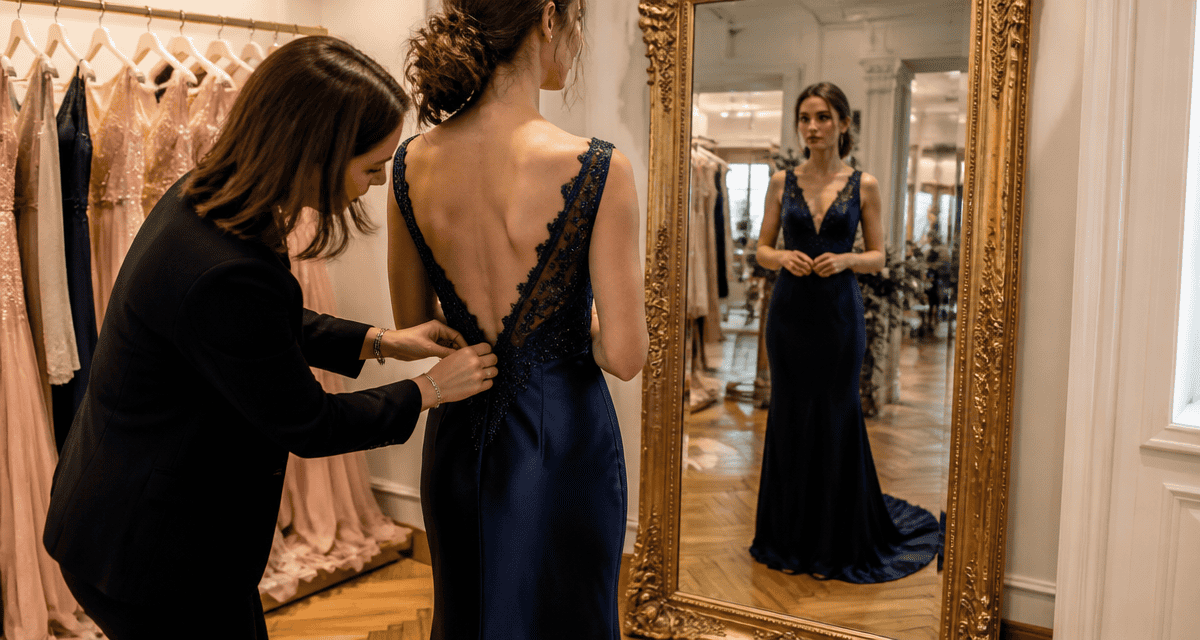 robe de soirée lyon essayage miroir boutique
