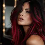 cheveux noir meche rouge sur mannequin