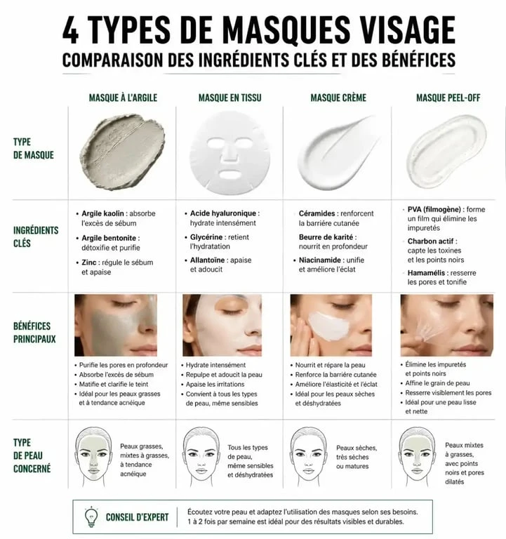 Comparatif des meilleurs masques visage Action : ingrédients et bénéfices