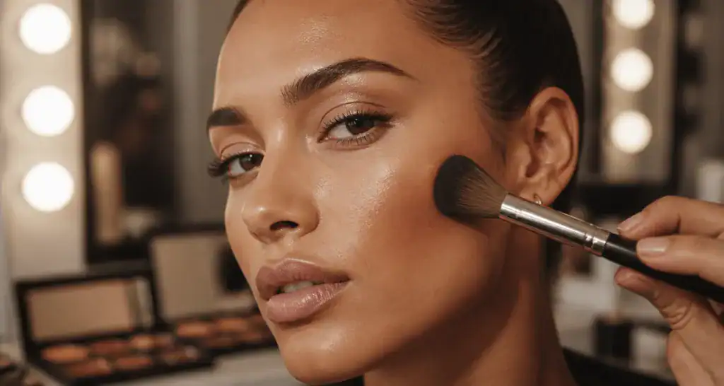 ou mettre le bronzer sur le visage femme