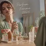 Parfum femme 2025 flacon élégant miroir fleurs