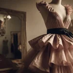 Robe volumineuse, taffetas et tulle, volume & coupe sur mannequin
