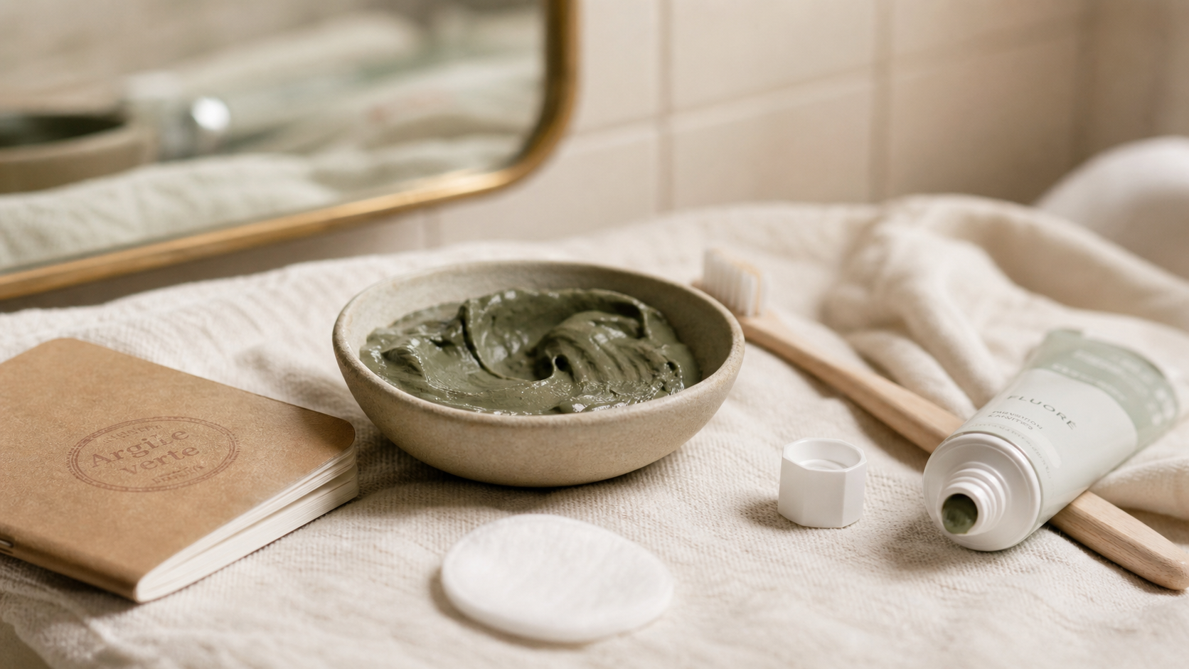 Argile verte et déchaussement des dents : pâte d’argile et brosse à dents