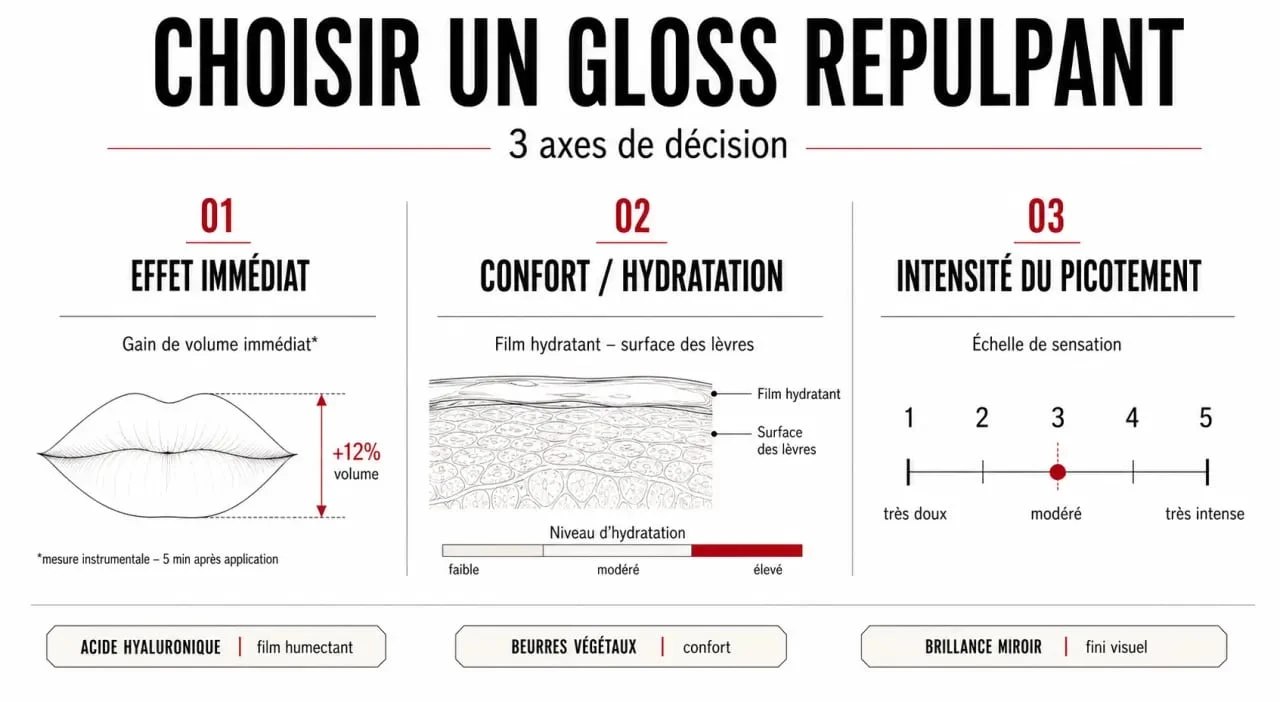 Comparatif du meilleur gloss repulpant selon l'effet, le confort et l'hydratation