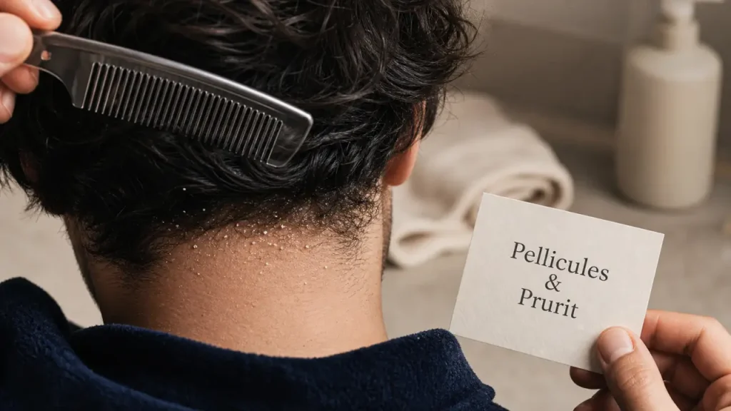 Pellicules qui grattent : causes, signes à comparer et gestes qui apaisent