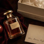 Parfum lollita Lempicka 30 50 100 ml : flacon sur velours bordeaux