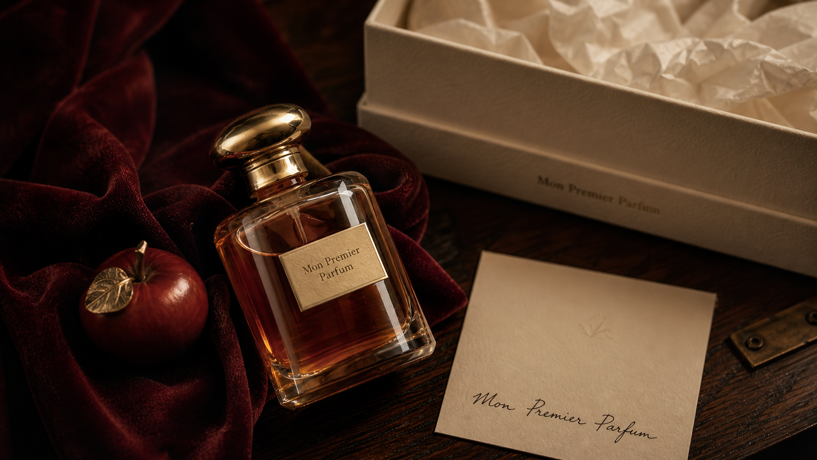 Parfum lollita Lempicka 30 50 100 ml : flacon sur velours bordeaux