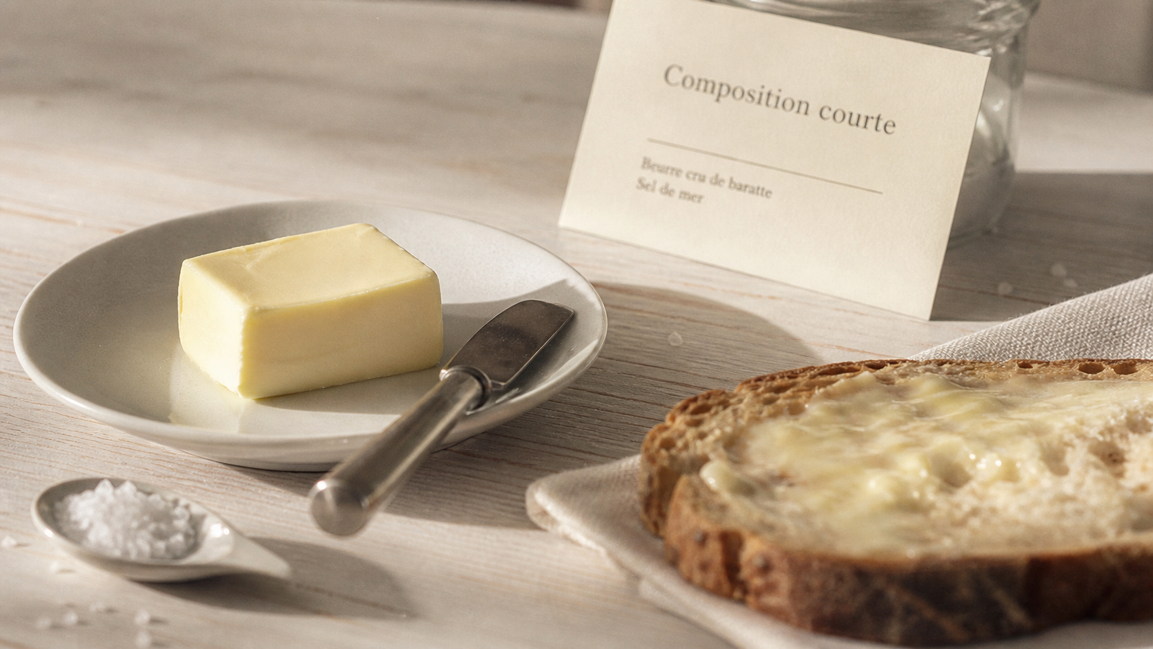 Quel beurre bon pour la sante : beurre doux, demi-sel et allégé sur une tartine