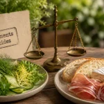Aliments acides ou alcalins : citron et charcuterie sur table, repères PRAL