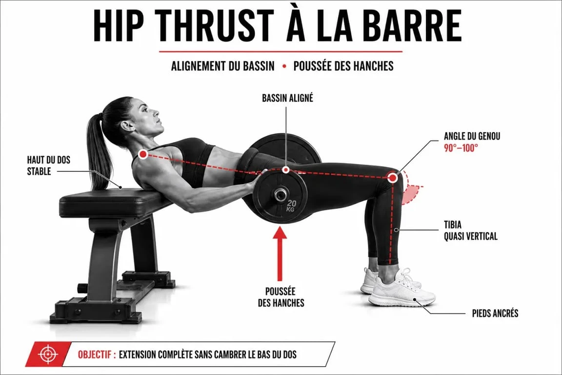 Technique du hip thrust pour le sport pour fessier