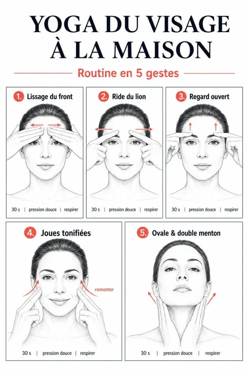 Yoga du visage : séquence des 5 exercices simples à faire chez soi