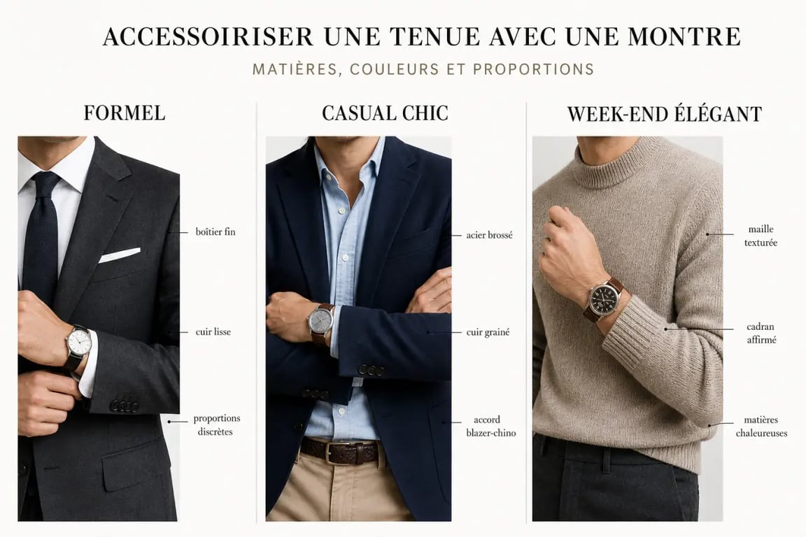 Comment accessoiriser ses tenues avec une montre élégante : trois exemples de tenues assorties à la montre