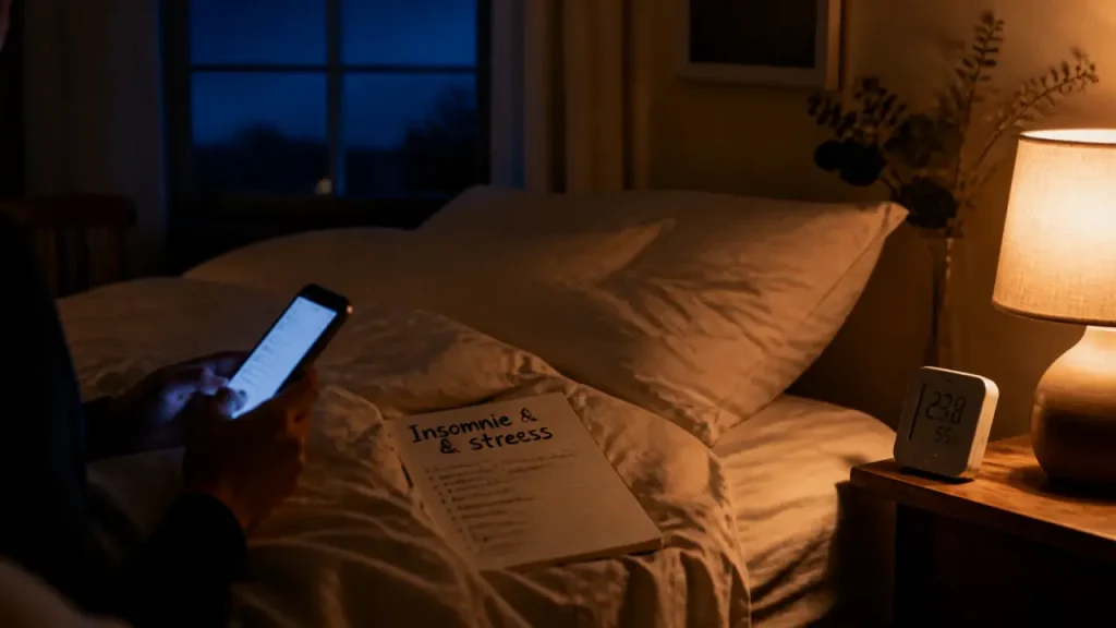 Insomnie stress : smartphone et stress au lit la nuit