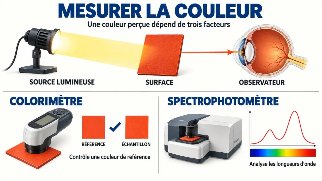 Infographie sur les méthodes colorimétriques, le colorimètre et le spectrophotomètre
