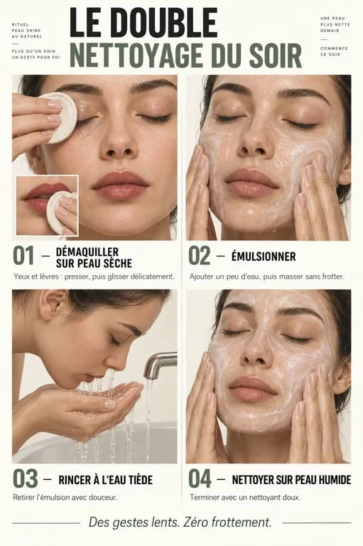 Démaquillage bio et double nettoyage : les bons gestes du soir