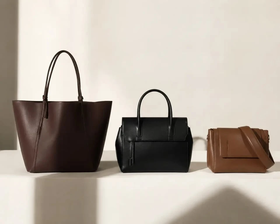 Sac a main marque en cuir avec plusieurs formats pour comparer style et usage