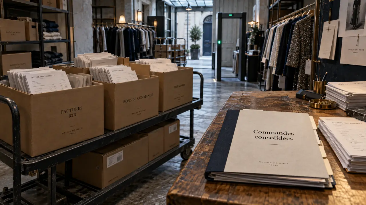 Paris fashion stores : commandes groupées en entrepôt parisien, cartons B2B