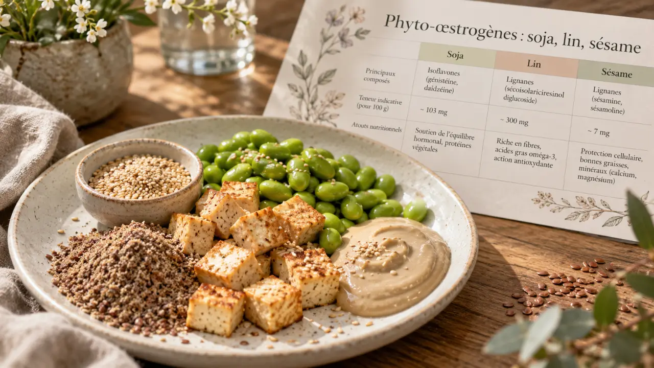 Aliments riches en oestrogenes : graines de lin et soja, ne remplacent pas les hormones