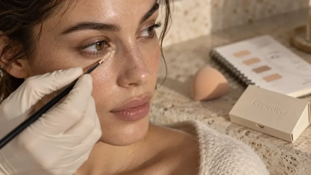 Le correcteur maquillage corrige les zones ciblées sans alourdir le teint