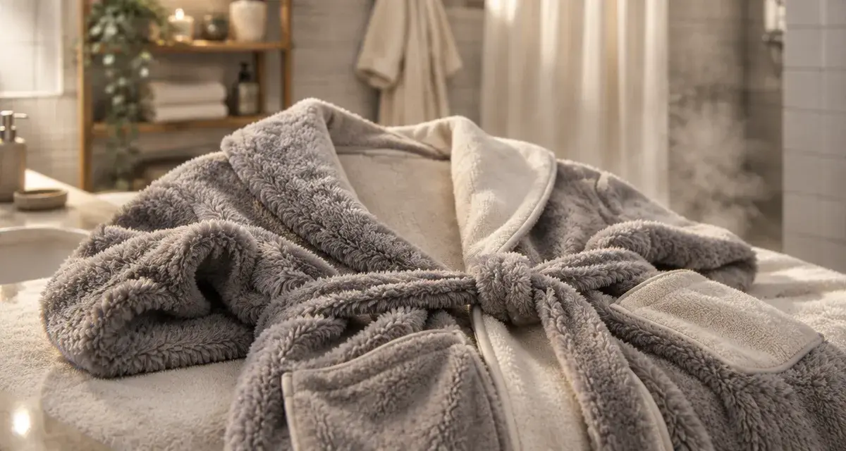 Robes de chambre femme : robe de chambre polaire et coton en salle de bain